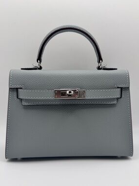 19CM Epsom Leather Top Handle Mini Bag - Iceberg Bleu